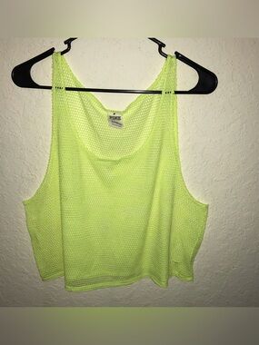 Victoria’s Secret Mesh Crop Tank Top Women’s Large Sheer Athletic Sleeveless Top